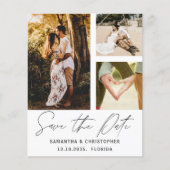 Budget Bewaar de datum Photo Gold Script uitnodigi (Voorkant)