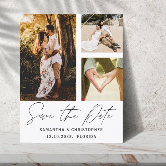 Budget Bewaar de datum Photo Gold Script uitnodigi