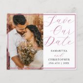 Budget Bewaar onze datum Blush Roze Foto Bruiloft (Voorkant)