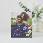 Budget Bewaar Onze Datum Wilde Bloem Foto Bruiloft (Staand voorkant)