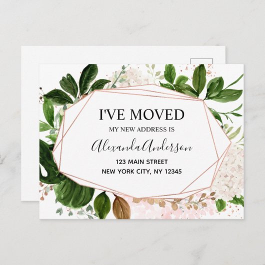 Budget Bewegende Aankondiging Eucalyptus Greenery Briefkaart (Voorkant / Achterkant)