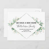 Budget Bewegende Aankondiging Eucalyptus Greenery Briefkaart (Voorkant / Achterkant)