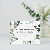 Budget Bewegende Aankondiging Eucalyptus Greenery  Briefkaart (Staand voorkant)