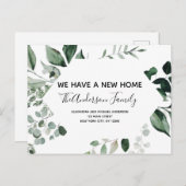 Budget Bewegende Aankondiging Eucalyptus Greenery  Briefkaart (Voorkant / Achterkant)