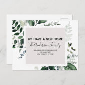 Budget Bewegende Aankondiging Eucalyptus Greenery  Briefkaart (Voorkant / Achterkant)