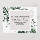Budget Bewegende Aankondiging Eucalyptus Greenery  Briefkaart (Voorkant)