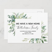 Budget Bewegende Aankondiging Eucalyptus Greenery  Briefkaart (Voorkant / Achterkant)