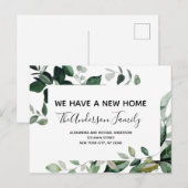 Budget Bewegende Aankondiging Eucalyptus Greenery  Briefkaart (Voorkant / Achterkant)