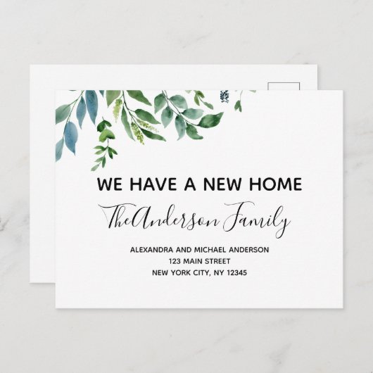 Budget Bewegende Aankondiging Lente Groen Postcar Briefkaart (Voorkant / Achterkant)