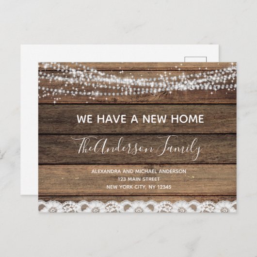 Budget Bewegende Aankondiging Rustieke Boerderij H Briefkaart (Voorkant / Achterkant)