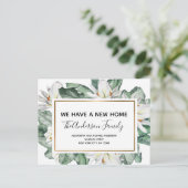 Budget Bewegende Aankondiging Tropische Bloemen Po Briefkaart (Staand voorkant)