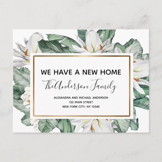 Budget Bewegende Aankondiging Tropische Bloemen Po Briefkaart (Voorkant)