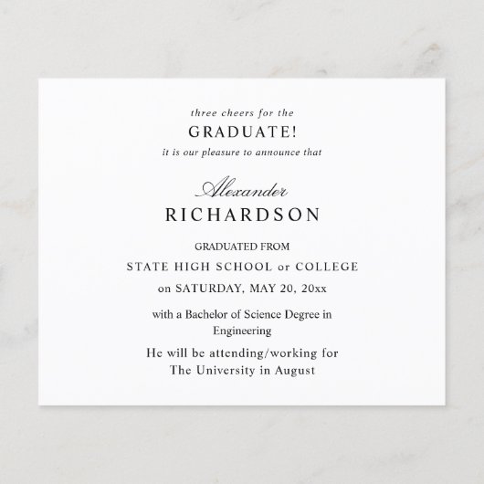 Budget Big Mod Name Photo Afstuderen kondigt aan (Achterkant)