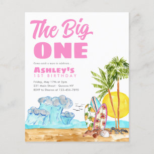 Budget Big One Hot Pink Beach 1e surfverjaardag