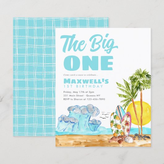 Budget Big One Tropical Beach 1e surfverjaardag (Voorkant / Achterkant)