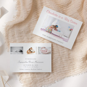 Budget Big Sister Foto New Baby Announge