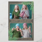 Budget bijtende Botanische 2 Foto's Holiday Card (Voorkant)