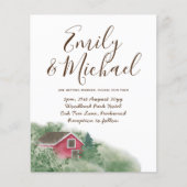 Budget bijtende Cabin in Bossen Wedding Invite (Voorkant)