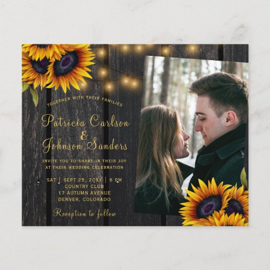 Budget bijtende QR code foto bruiloft uitnodiging Flyer (Voorkant)