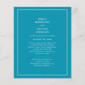 BUDGET Bilingual Bondi Blue Wedding Boda Invite Flyer (Achterkant)