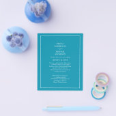 BUDGET Bilingual Bondi Blue Wedding Boda Invite Flyer (Enkel)