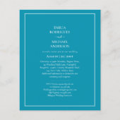 BUDGET Bilingual Bondi Blue Wedding Boda Invite Flyer (Voorkant)