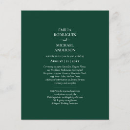 BUDGET Bilingual Double Sided Wedding Boda Green Flyer