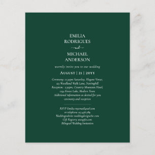 BUDGET Bilingual Double Sided Wedding Boda Green Flyer