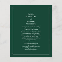 BUDGET Bilingual Double Sided Wedding Boda Green