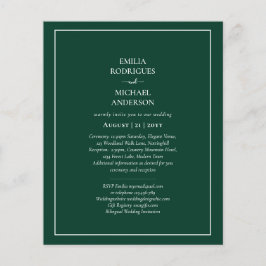 BUDGET Bilingual Double Sided Wedding Boda Green Flyer