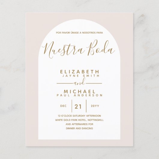 BUDGET Bilingual English Boda Weddenschap Flyer (Achterkant)