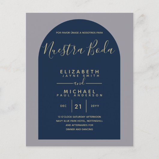 BUDGET Bilingual Spain Boda English Weddenschap (Achterkant)