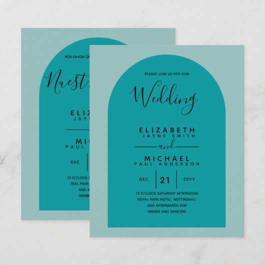 BUDGET Bilingual Spain Boda English Weddenschap (Voorkant / Achterkant)