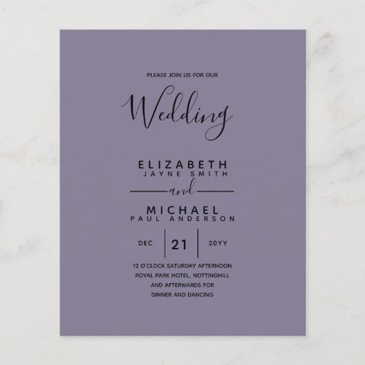 BUDGET Bilingual Spain Boda English Weddenschap Flyer (Voorkant)