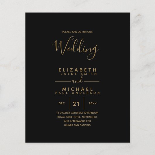 BUDGET Bilingual Spain Boda English Weddenschap Flyer (Voorkant)