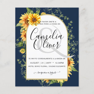 BUDGET Bilingual Sunflower Spain Weddenschap Boda Flyer