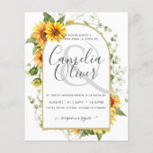 BUDGET Bilingual Sunflower Spain Weddenschap Boda Flyer (Achterkant)
