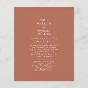 BUDGET Bilingual Wedding Boda Terracotta Modern Flyer
