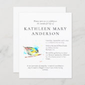 BUDGET Bird Celebration of Life Invitation (Voorkant / Achterkant)