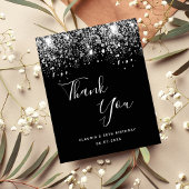 Budget Birthday Black Silver Glitter bedankt