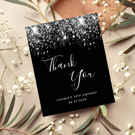Budget Birthday Black Silver Glitter bedankt