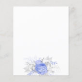 Budget Birthday blue florals Silver-uitnodiging (Achterkant)