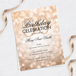 Budget Birthday Copper Sparkle Light Invite Briefkaart