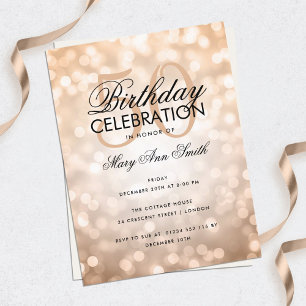Budget Birthday Copper Sparkle Light Invite Briefkaart