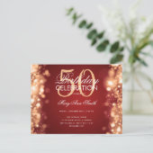 Budget Birthday Elegant Gold Red Licht Invite Briefkaart (Staand voorkant)