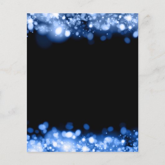 Budget Birthday Elegant Navy Blue Lights Invite (Achterkant)