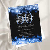 Budget Birthday Elegant Navy Blue Lights Invite