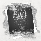 Budget Birthday Elegant Silver Licht Invite