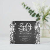 Budget Birthday Elegant Silver Licht Invite Briefkaart (Staand voorkant)