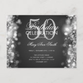 Budget Birthday Elegant Silver Licht Invite Briefkaart (Voorkant)